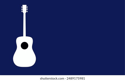 Music Day Background with Guitar Silhouette, and Copy Space Area. Suitable for placement in content with that theme.