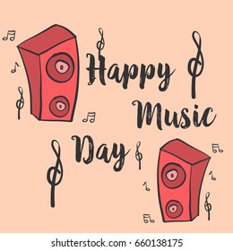 Music day card style vector art collection stock