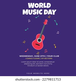 Music Day concert banner , poster vector illustration