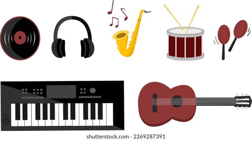 Music day icon, vector, cartoon illustration. It can be used for social media content or presentations, podcast, voice over, audio production needs