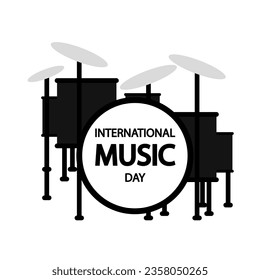 Music day international drums, vector art illustration.