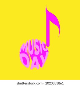 Music day poster. Typography for logotype badge icon card postcard logo, banner, tag. Vector illustration EPS10.