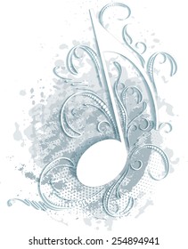 Music decor in grunge style.