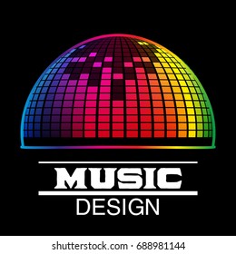 Music Design. Abstract Background with Colorful EQ Effect. Vector illustration