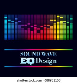 Music Design. Abstract Background with Colorful EQ Effect. Vector illustration
