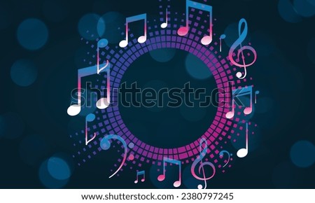 music design with circle design in colorful background