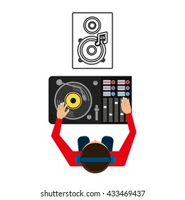 Music design. dj icon.  White background , vector