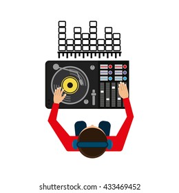 Music design. dj icon.  White background , vector
