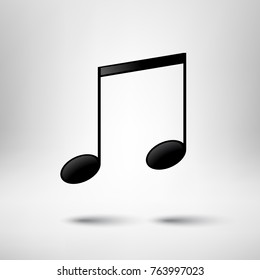 Music design element. Music note vector icon.