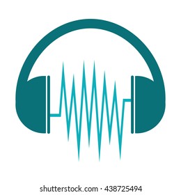 Music design. headphones icon. isolated image. vector graphic