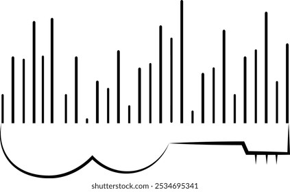 Music design. Horizontal sound wave and guitar. For concert, music, stickers, t-shirts.