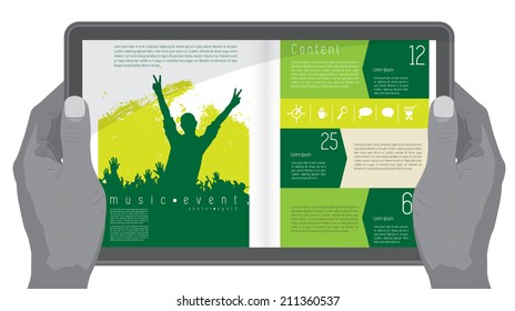 Music design layout for presentation or e-book 