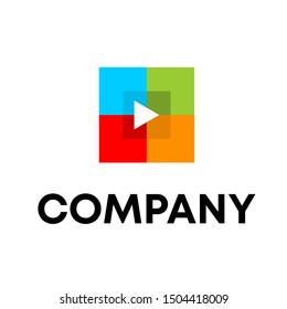 music design logo vector record play button equalizer template 