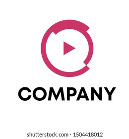 music design logo vector record play button equalizer template 