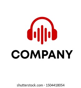music design logo vector record play button equalizer template 