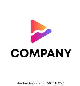 music design logo vector record play button equalizer template 