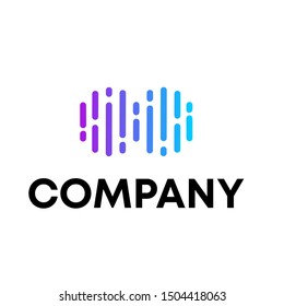 music design logo vector record play button equalizer template 
