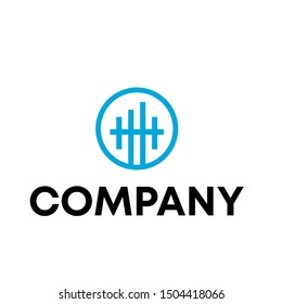 music design logo vector record play button equalizer template 