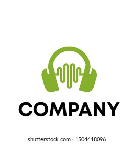 music design logo vector record play button equalizer template 