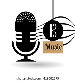 Music design. microphone  icon. Isolated illustration