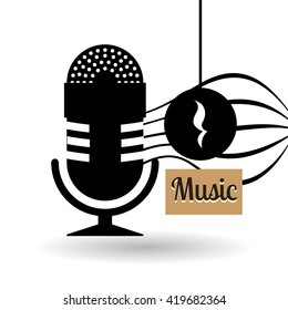 Music design. microphone  icon. Isolated illustration