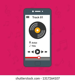 Music design. Online concept. Media illustration - Vector