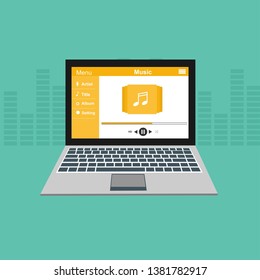 Music design. Online concept. Media illustration - Vector