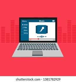 Music design. Online concept. Media illustration - Vector