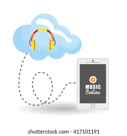 Music design. Online concept. Media illustration