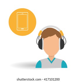 Music design. Online concept. Media illustration