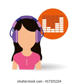 Music design. Online concept. Media illustration