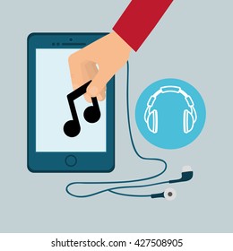 Music design. Online concept. Media illustration