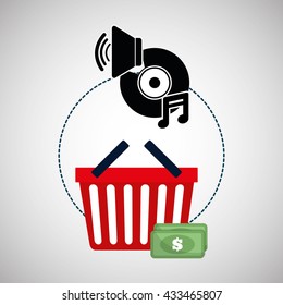 Music design. Online icon. Isolated illustration, vector graphic