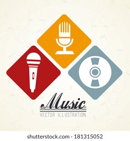 music design over beige background vector illustration