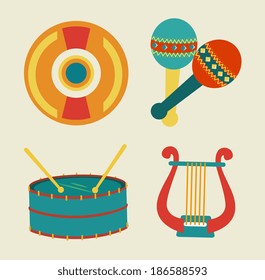Music design over beige background, vector illustration