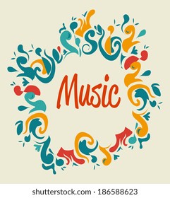 Music design over beige background, vector illustration
