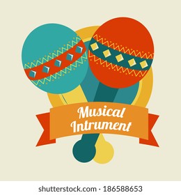 Music design over beige background, vector illustration