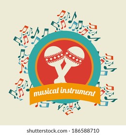 Music design over beige background, vector illustration