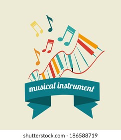 Music design over beige background, vector illustration