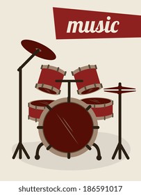 Music design over beige background, vector illustration