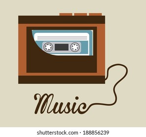 Music design over beige background, vector illustration