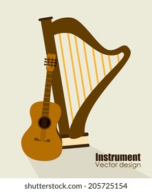 Music design over beige background, vector illustration