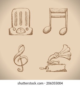 Music design over beige background, vector illustration