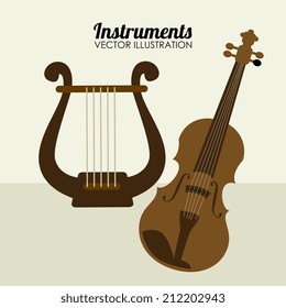 Music design over beige background, vector illustration