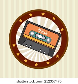 Music design over beige background, vector illustration
