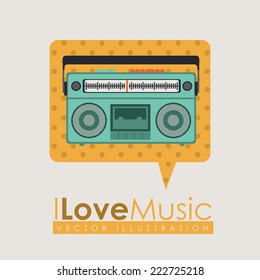 Music design over beige background, vector illustration 
