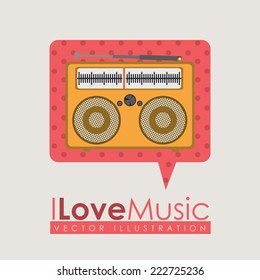 Music design over beige background, vector illustration 