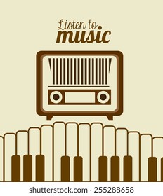 Music design over beige background,vector illustration.