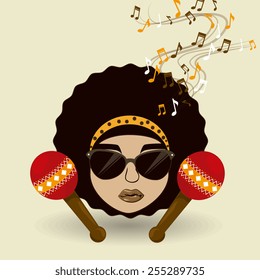 Music design over beige background,vector illustration.