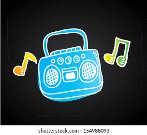 music design over black background vector illustration
